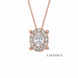 0.80 Ct. F Color Natural Diamond HRD Certified Magic Oval Necklace