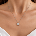 0.80 Ct. F Color Natural Diamond HRD Certified Magic Oval Necklace