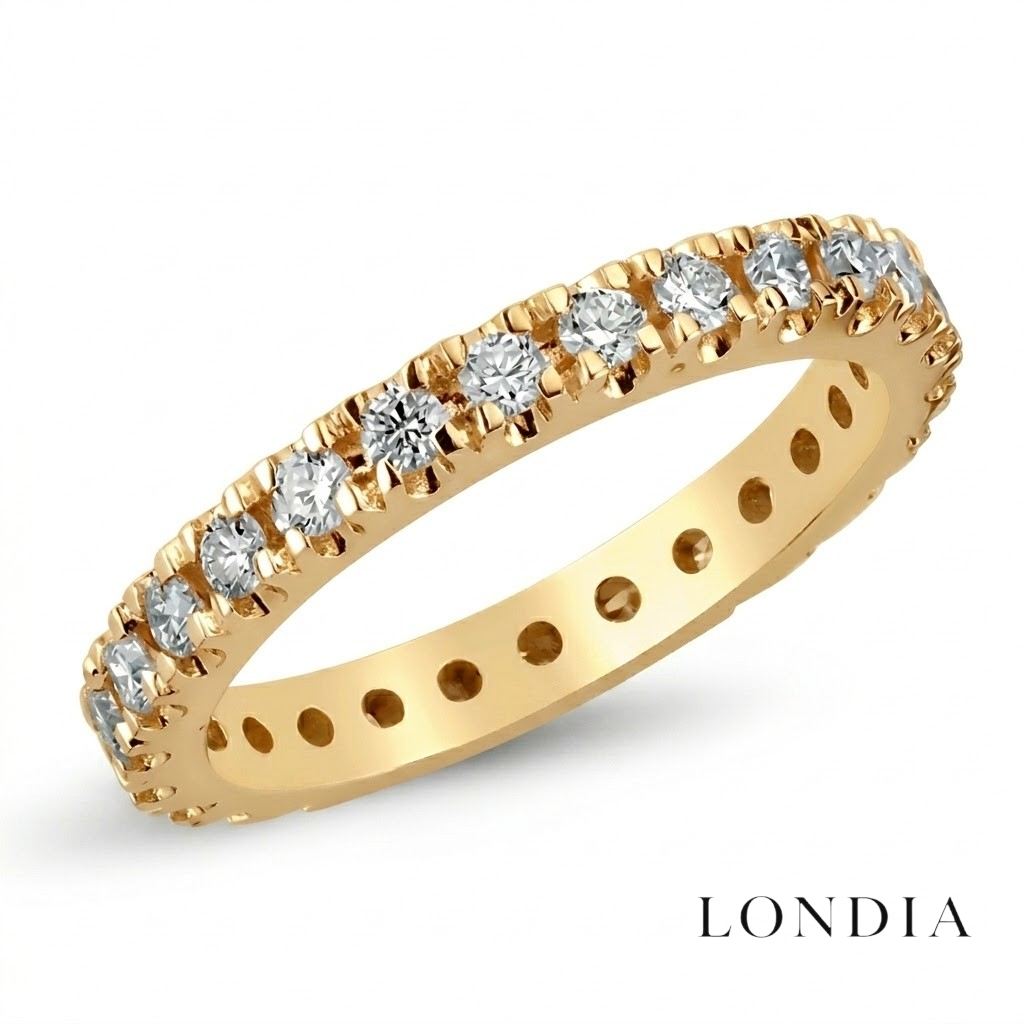 0.85 Carat Diamond Full Eternity Ring in 14K Solid Gold