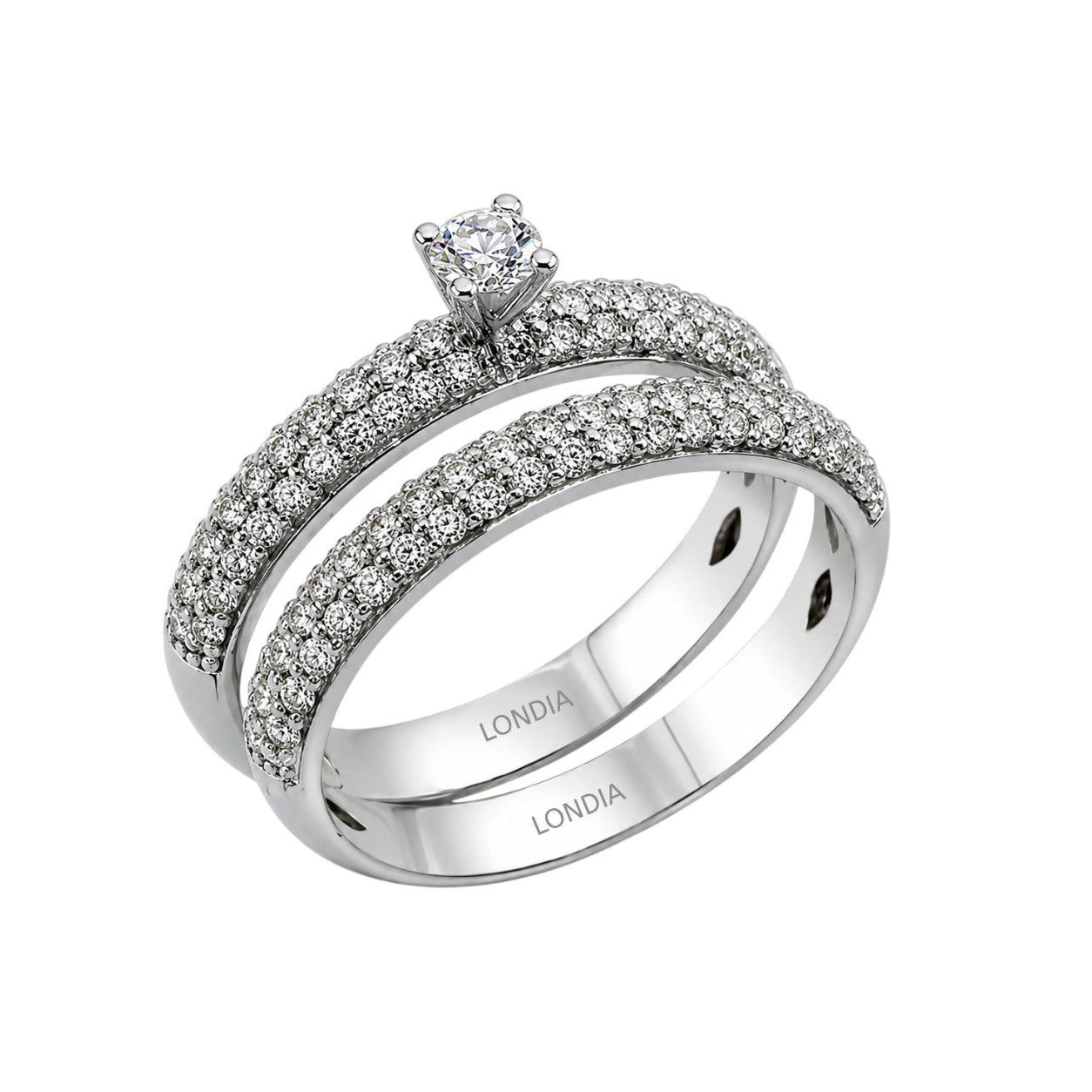 Natural Diamond Wedding Ring Set