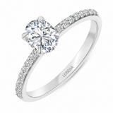 0.85 Ct. Natural Oval Diamond Solitaire Ring with Side Stones