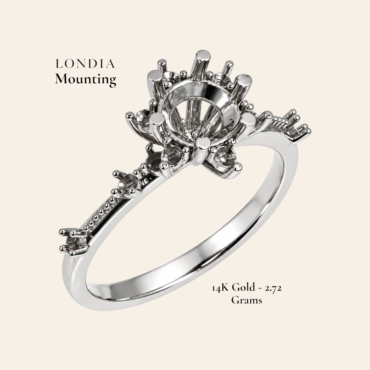0.85 Ct. Vintage Design Ring Mounting 14K Gold