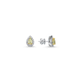 0.90 Carat Fancy Yellow Pear Diamond 14K Gold Earrings