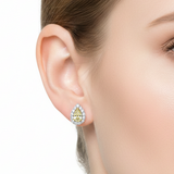 0.90 Carat Fancy Yellow Pear Diamond 14K Gold Earrings