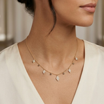 0.90 Carat Londia Dancing Diamond Necklace in 14K Solid Gold