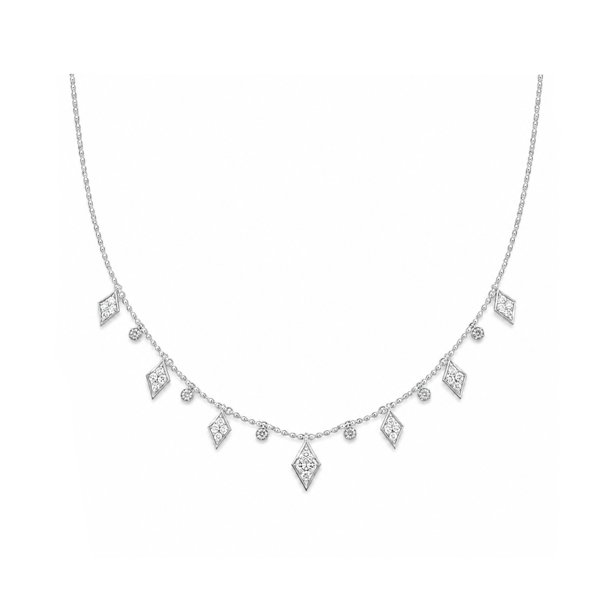 0.90 Carat Londia Dancing Diamond Necklace in 14K Solid Gold