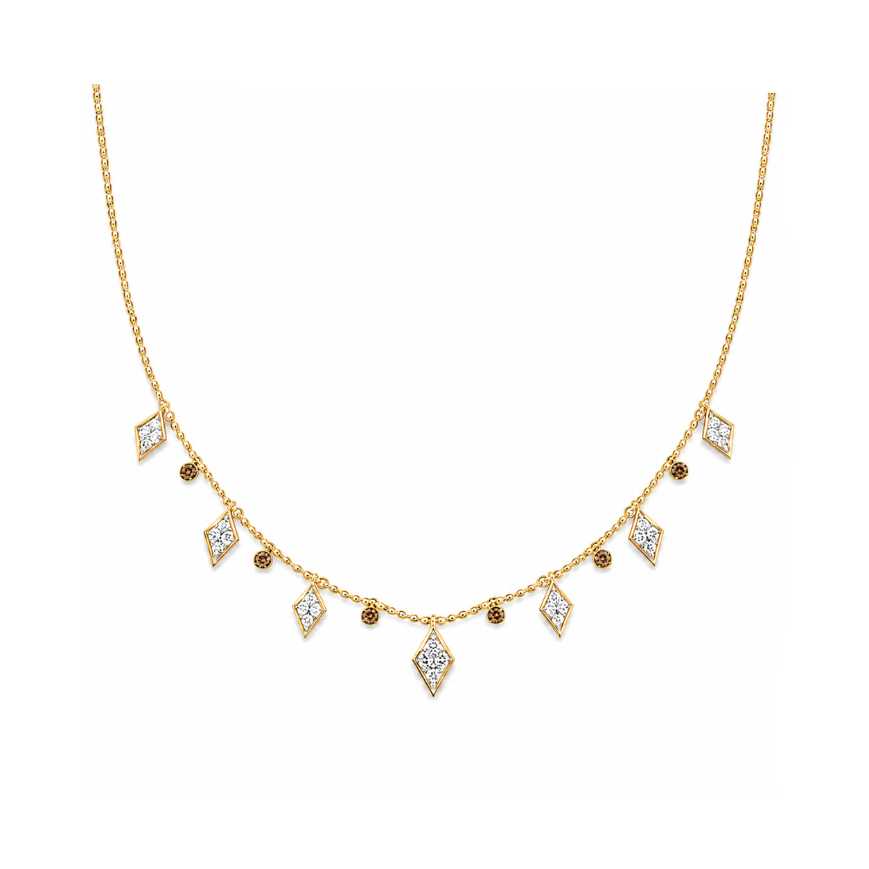 0.90 Carat Londia Dancing Diamond Necklace in 14K Solid Gold