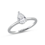 0.90 Carat Pear Cut Solitaire Diamond Ring