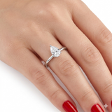 0.90 Carat Pear Cut Solitaire Diamond Ring