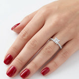 0.90 Ct. Natural Diamond Side-Stone Design Ring, 14K Gold