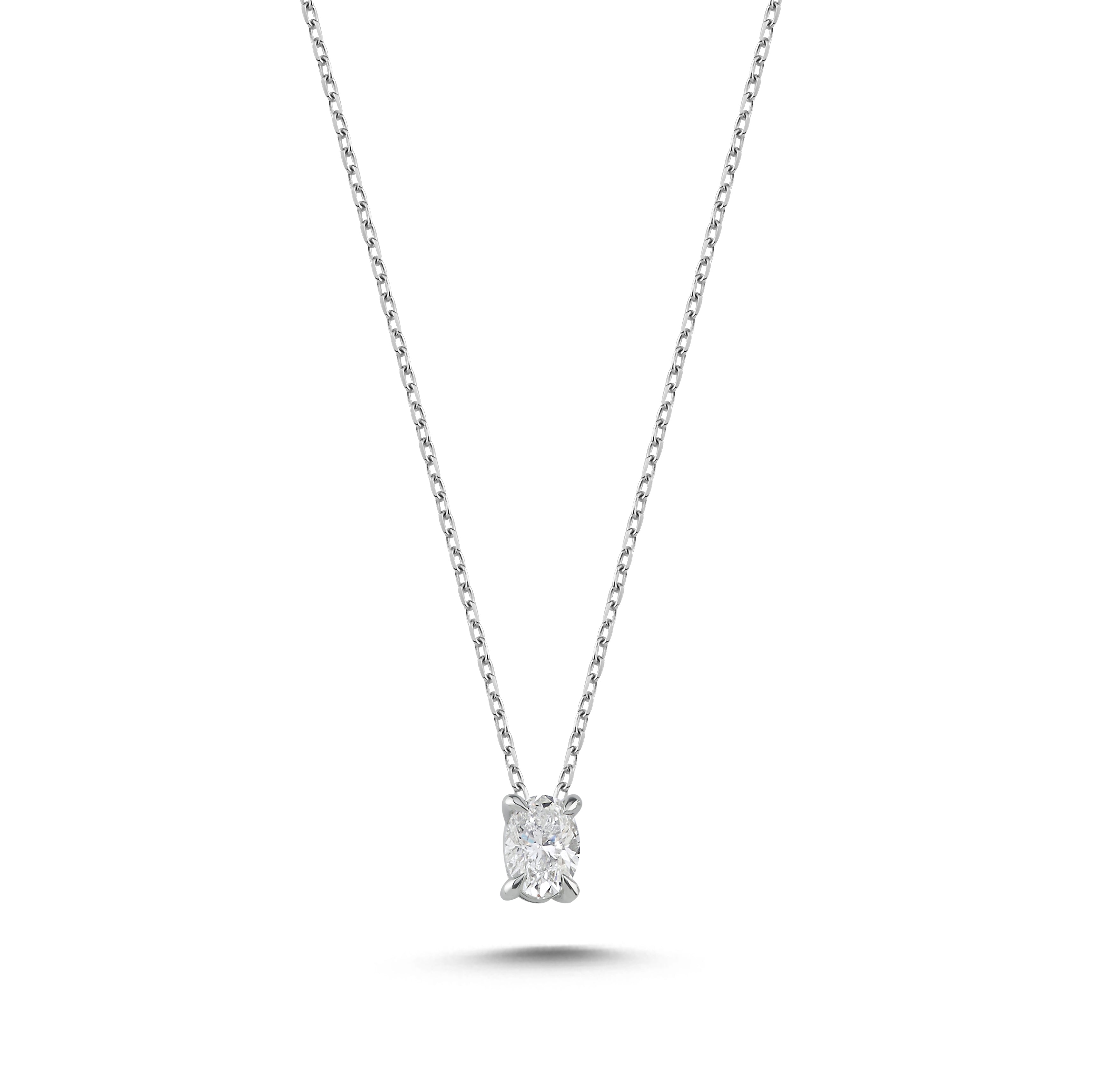 Natural Diamond Oval Necklace & Earring Set