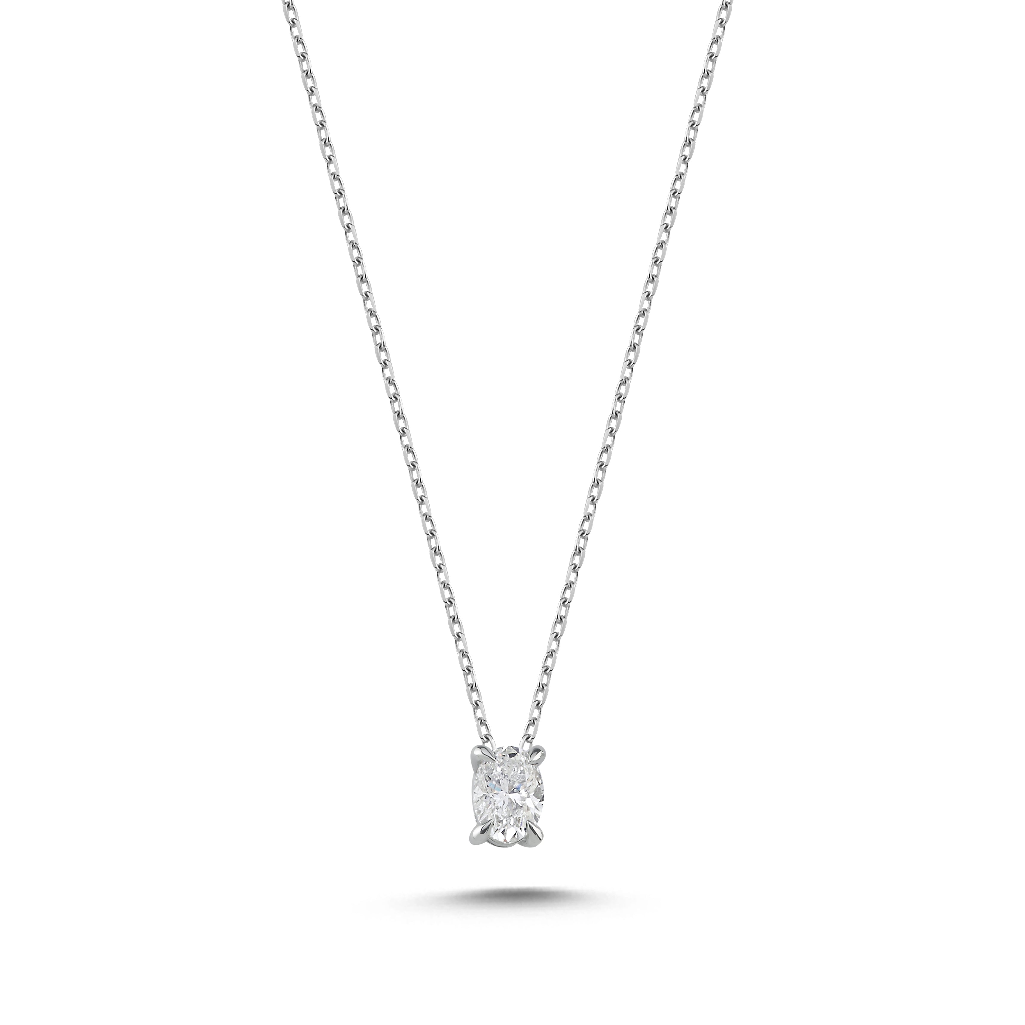 Natural Diamond Oval Necklace & Earring Set
