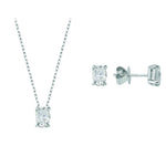 Natural Diamond Oval Necklace & Earring Set