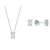 Natural Diamond Oval Necklace & Earring Set