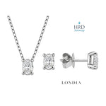 0.90 Carat Natural Diamond HRD Certified Oval Solitaire Design Set