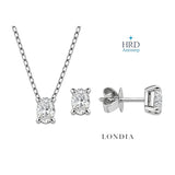 0.90 Carat Natural Diamond HRD Certified Oval Solitaire Design Set