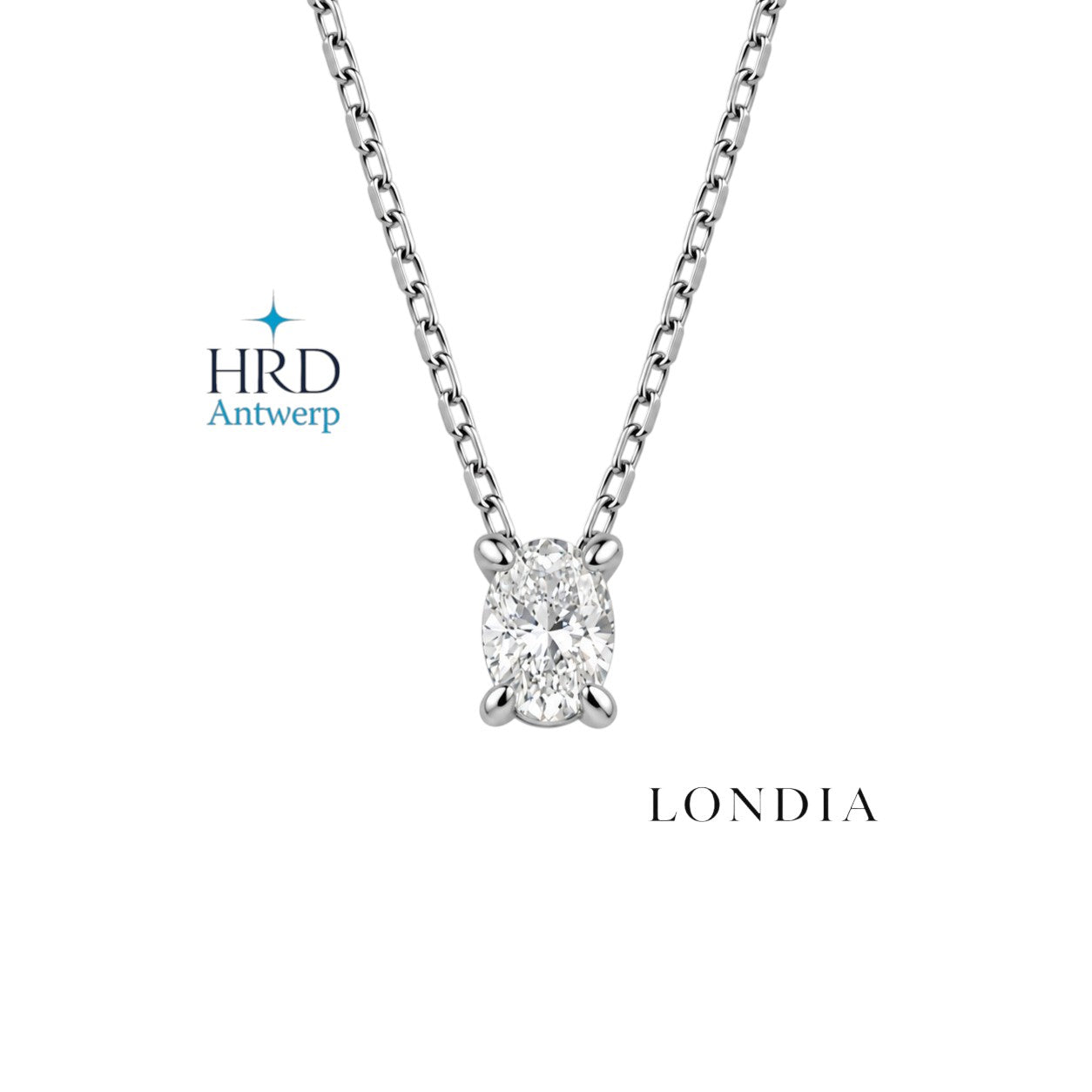 0.90 Carat Natural Diamond HRD Certified Oval Solitaire Design Set