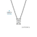 0.90 Carat Natural Diamond HRD Certified Oval Solitaire Design Set