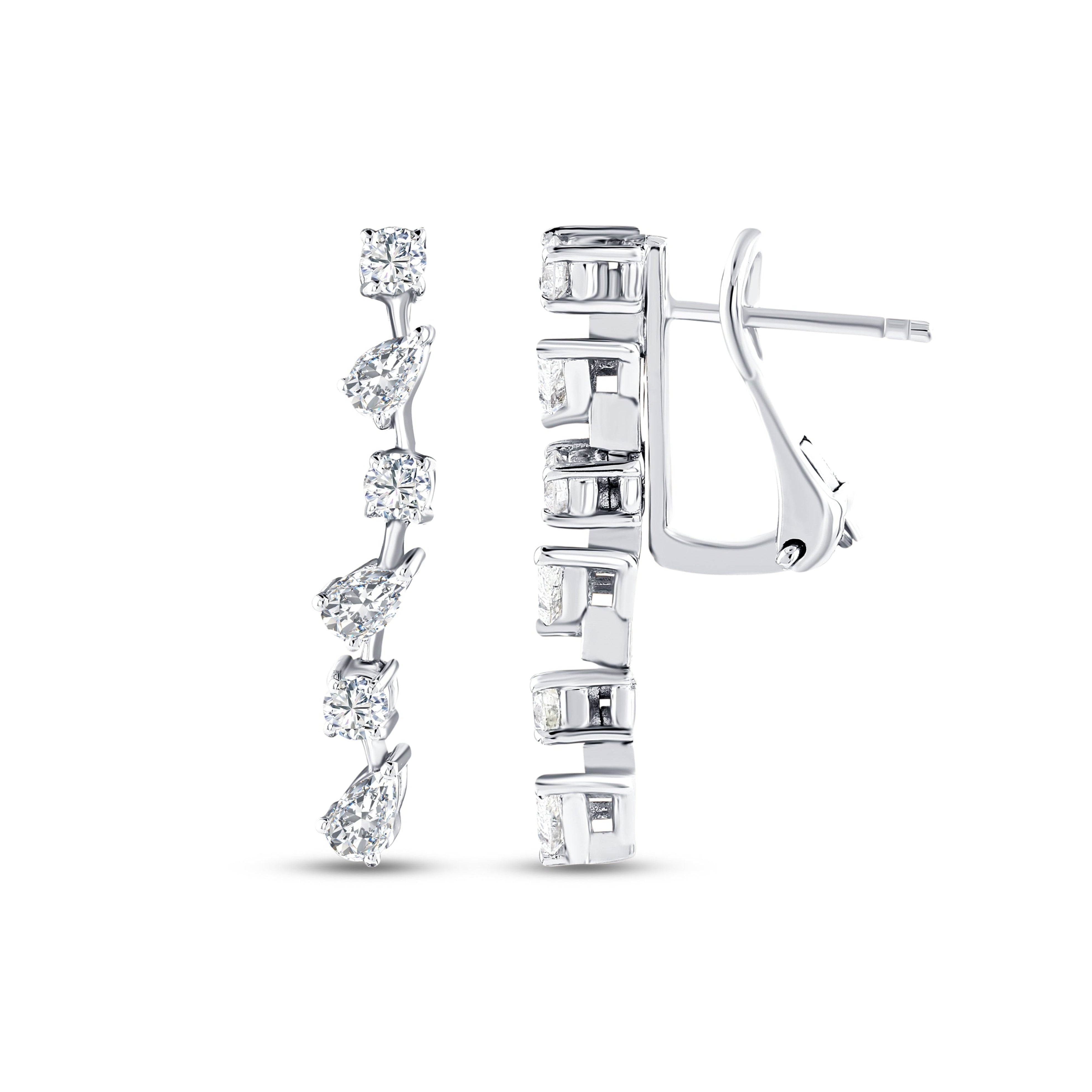 0.90 Carat Natural Diamond Lumis Design Earrings