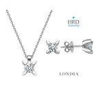 0.90 Ct. F Color Natural Diamond HRD Certified Butterfly Solitaire Set