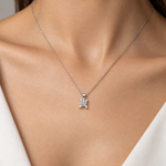 0.90 Ct. F Color Natural Diamond HRD Certified Butterfly Solitaire Set