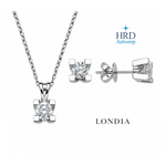 0.90 Ct. F Color Natural Diamond HRD Certified Valentine Solitaire Set