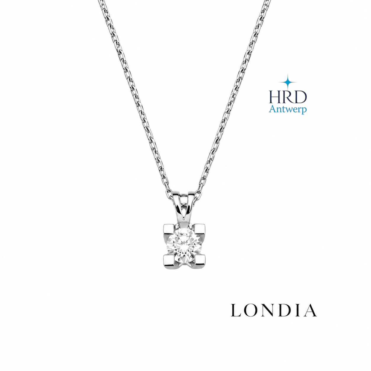 0.90 Ct. F Color Natural Diamond HRD Certified Valentine Solitaire Set
