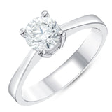 0.90 Ct. Natural Diamond Solitaire ''Classic'' Design Ring In 14K Gold