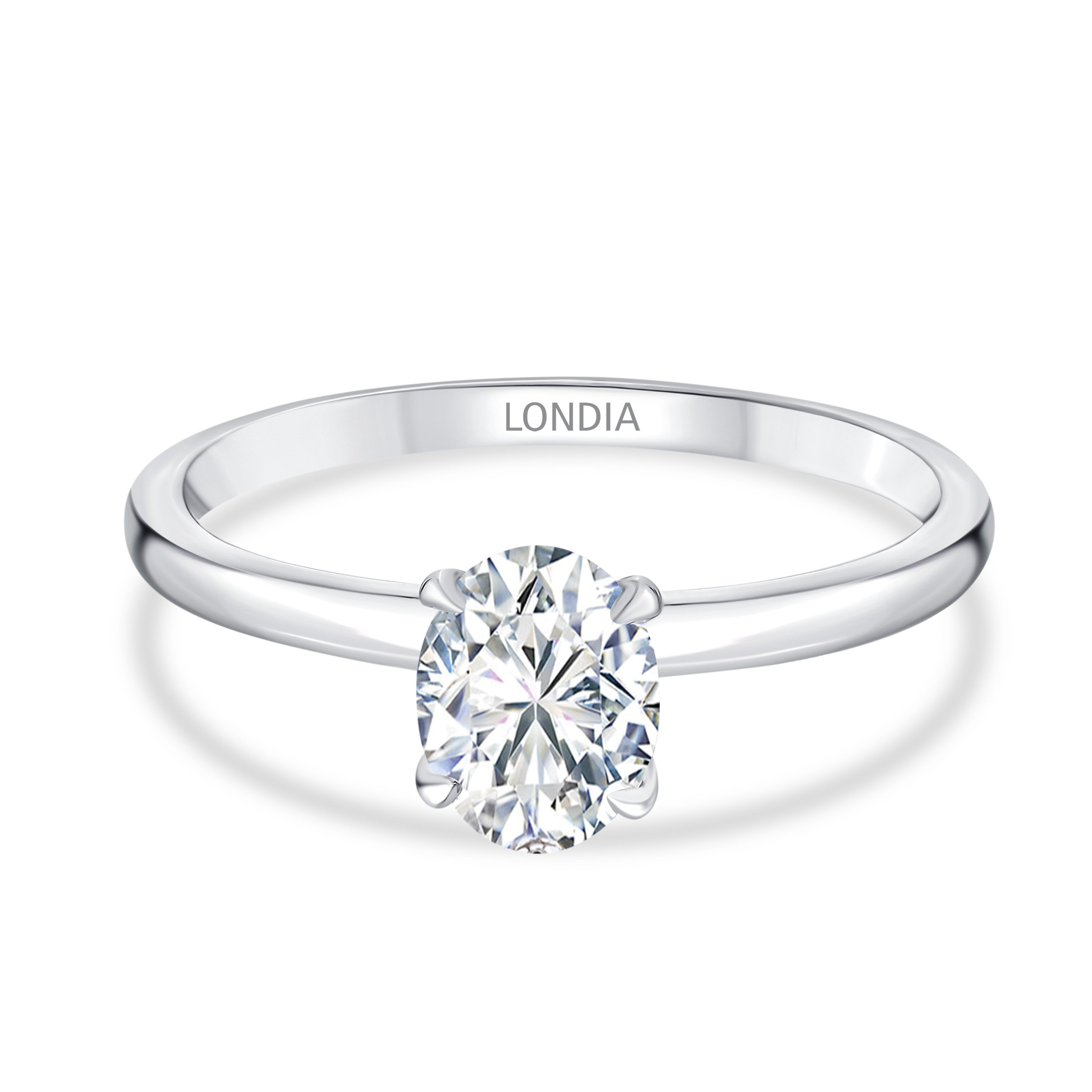0.90 Ct. Natural Oval Diamond Solitaire Ring