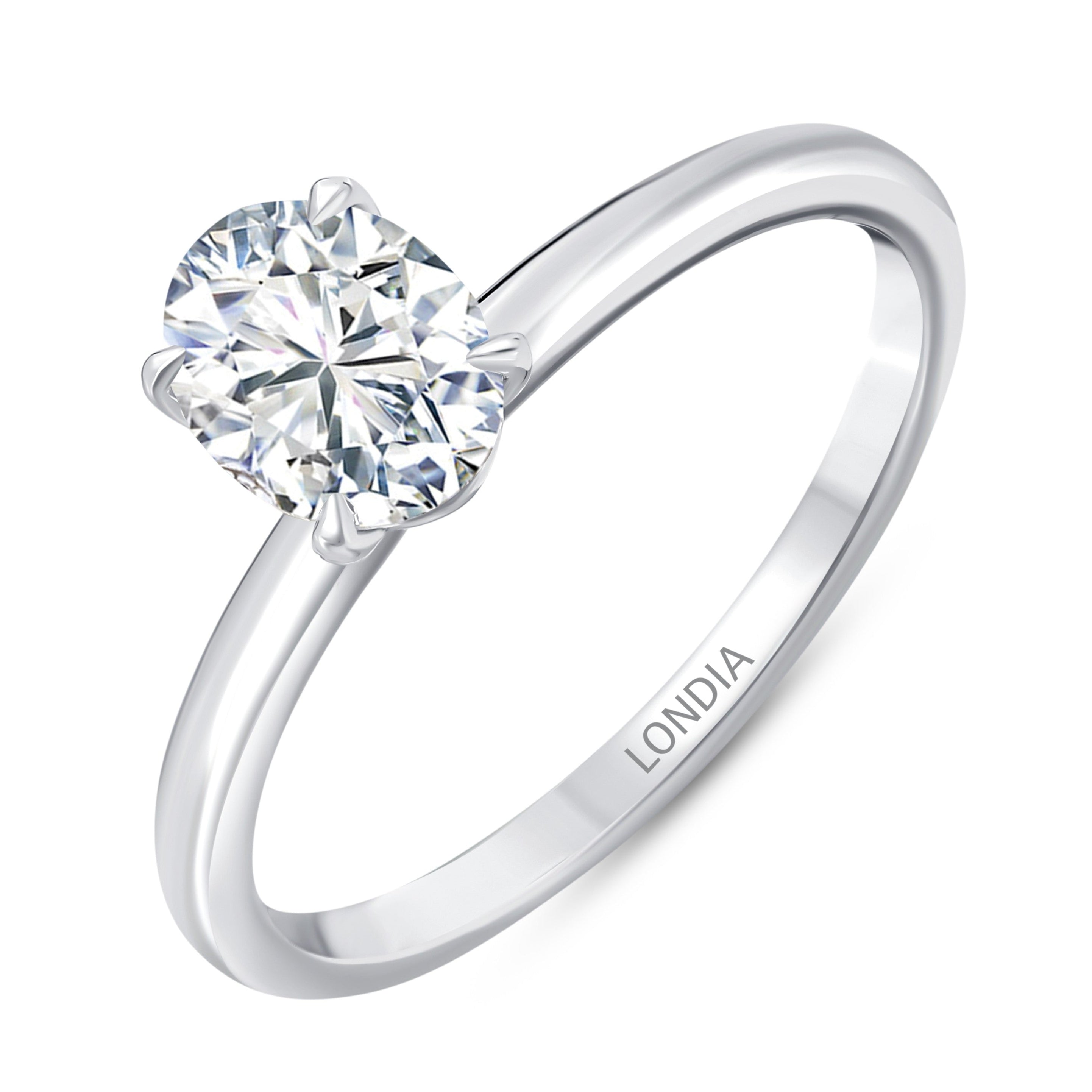 0.90 Ct. Natural Oval Diamond Solitaire Ring