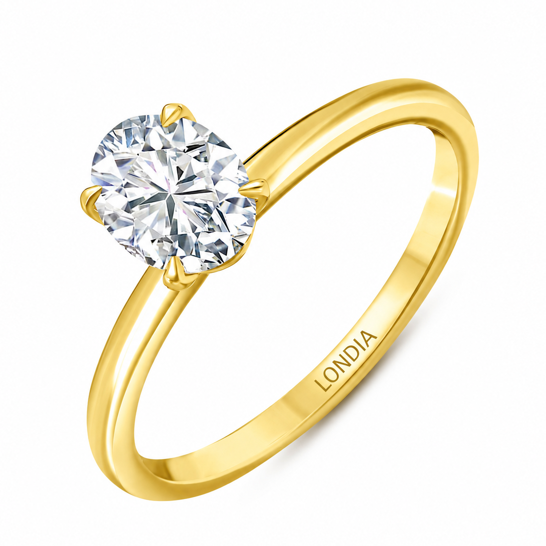 0.90 Ct. Natural Oval Diamond Solitaire Ring