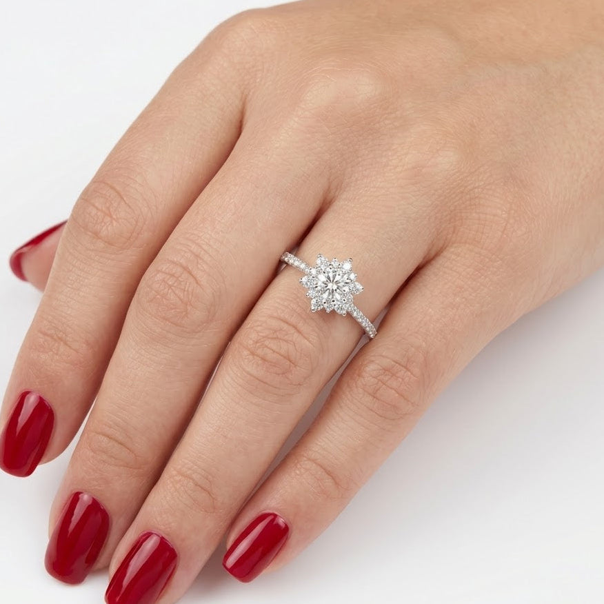 Natural Diamond Vintage Design “Lotus” Ring