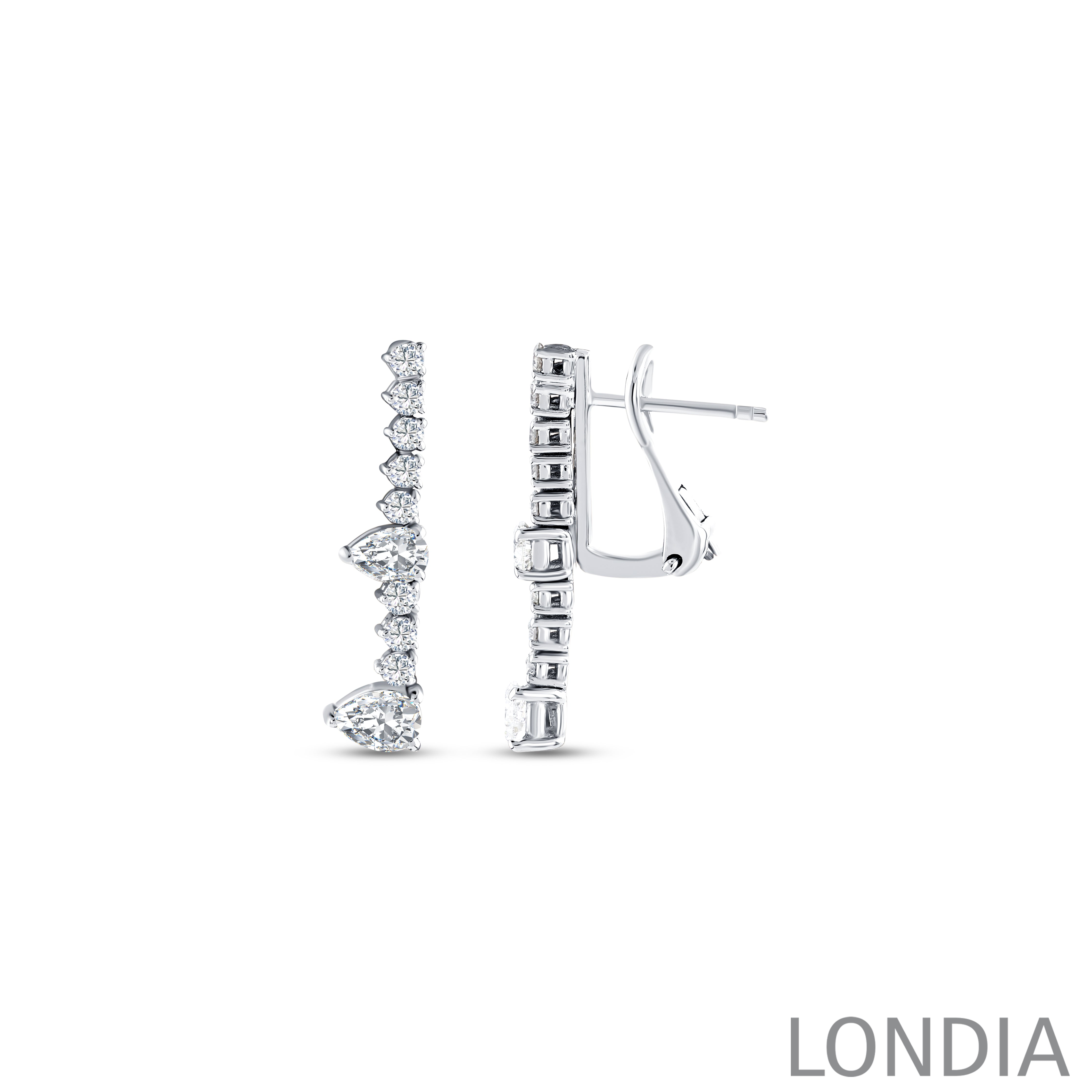 0.95 CTW Diamond Londia Lumera Design Bridal Earring 18k Fine Gold