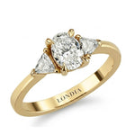 0.95 Ct. Natural Oval Diamond Solitaire Ring with Side Stones