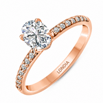 0.95 Ct. Natural Oval Diamond Solitaire Ring with Side Stones