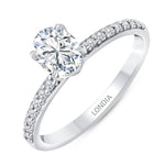 0.95 Ct. Natural Oval Diamond Solitaire Ring with Side Stones