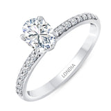 0.95 Ct. Natural Oval Diamond Solitaire Ring with Side Stones