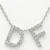 0.20 Carat Diamond Letter Design Necklace in 14K Solid Gold