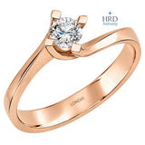 0.30 Ct. F Color HRD Certified Valentine Design Solitaire Ring
