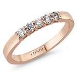 0,30 Carat F Color Natural Diamond Five-Stone Ring
