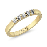0,30 Carat F Color Natural Diamond Five-Stone Ring