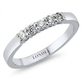 0,30 Carat F Color Natural Diamond Five-Stone Ring