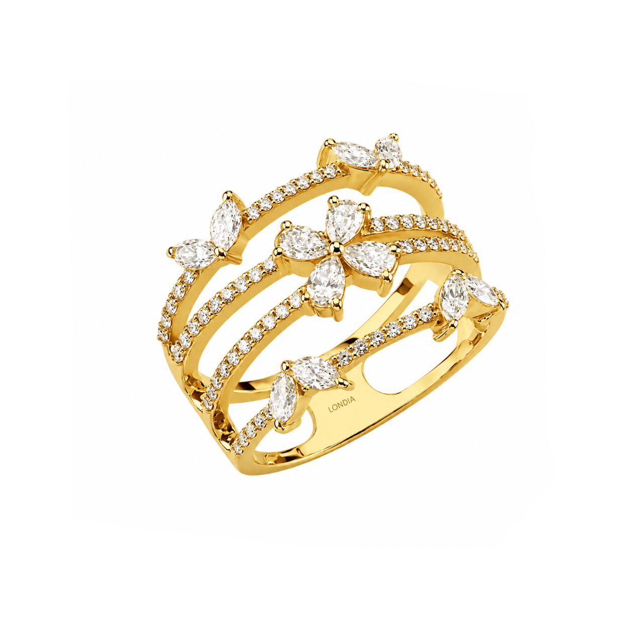 1.00 Carat Natural Diamond Statement Design Ring – 18K Gold