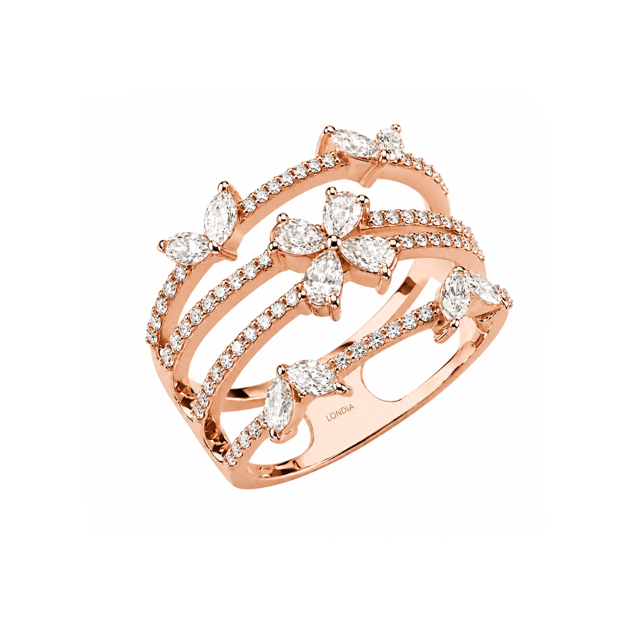 1.00 Carat Natural Diamond Statement Design Ring – 18K Gold