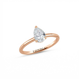 1.00 Carat Pear Cut Solitaire Diamond Ring