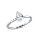 1.00 Carat Pear Cut Solitaire Diamond Ring