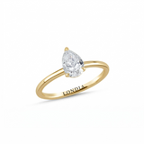 1.00 Carat Pear Cut Solitaire Diamond Ring