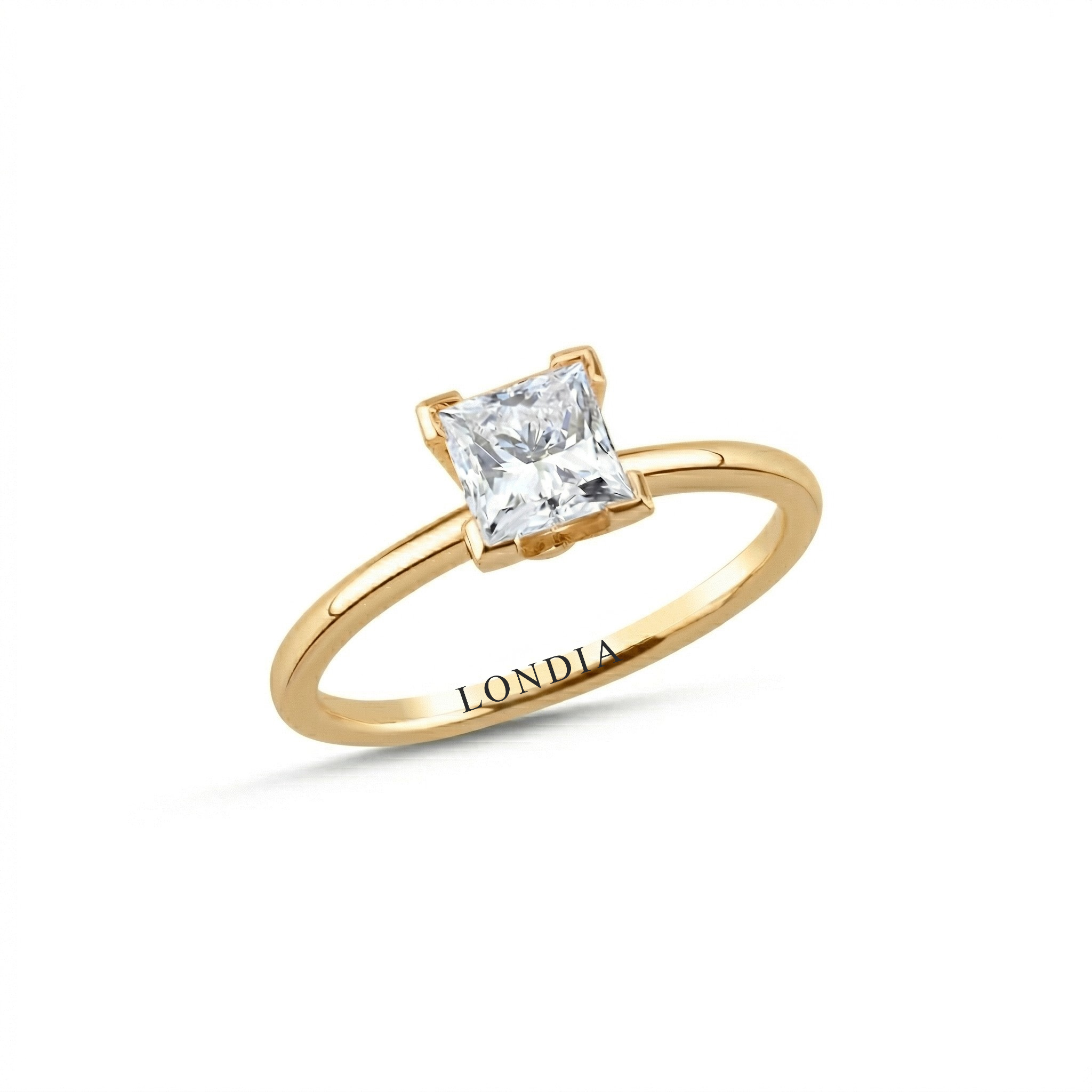 1.00 Carat Princess Cut Solitaire Diamond Ring