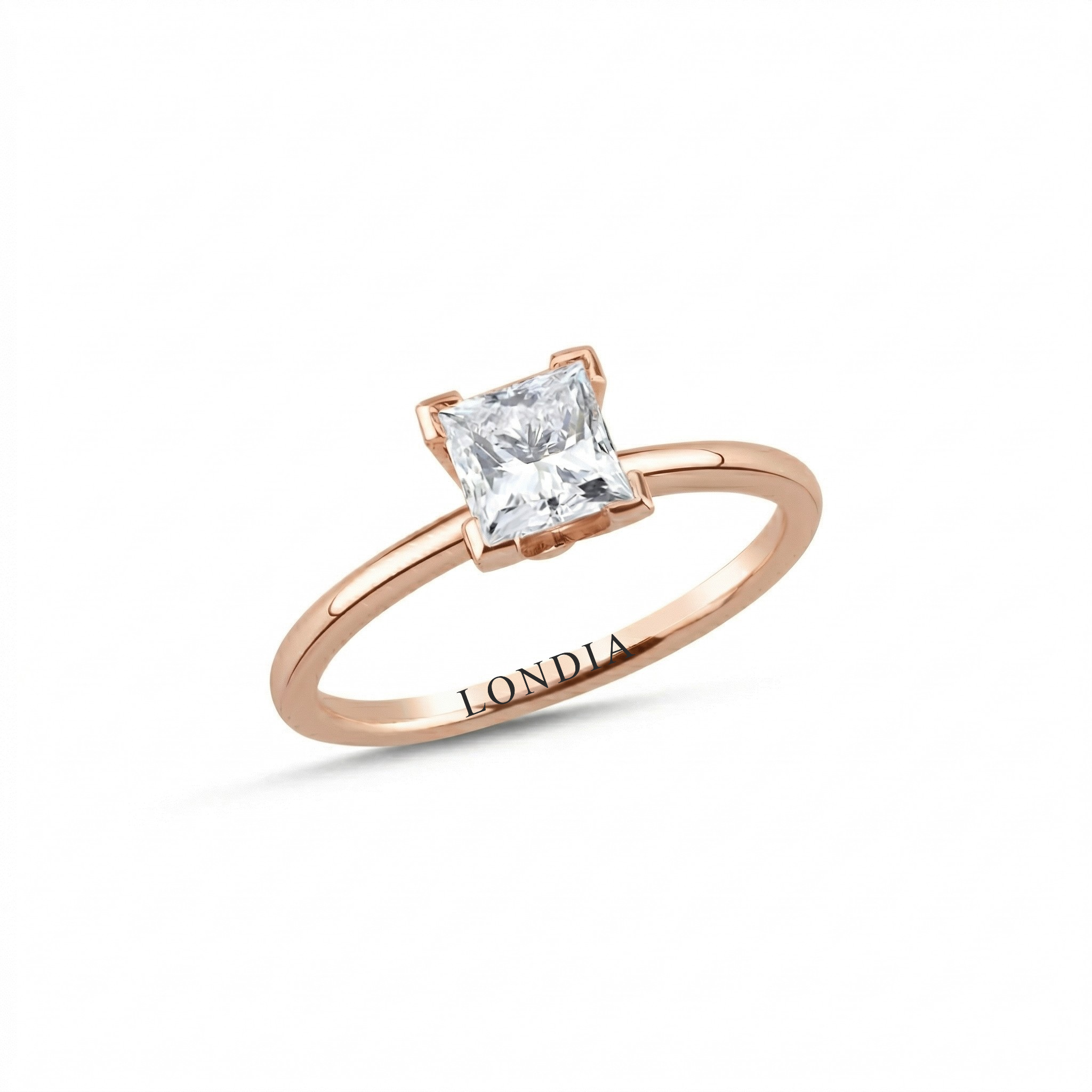 1.00 Carat Princess Cut Solitaire Diamond Ring