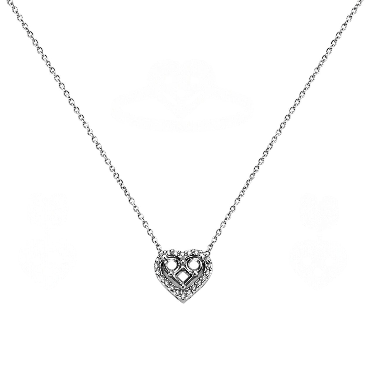 1.00 Ct. Heart design Jewelry Mounting Set in 14K Gold
